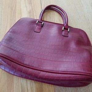 Women's Bueno Purse Handbag Faux Crock Rich Deep Red